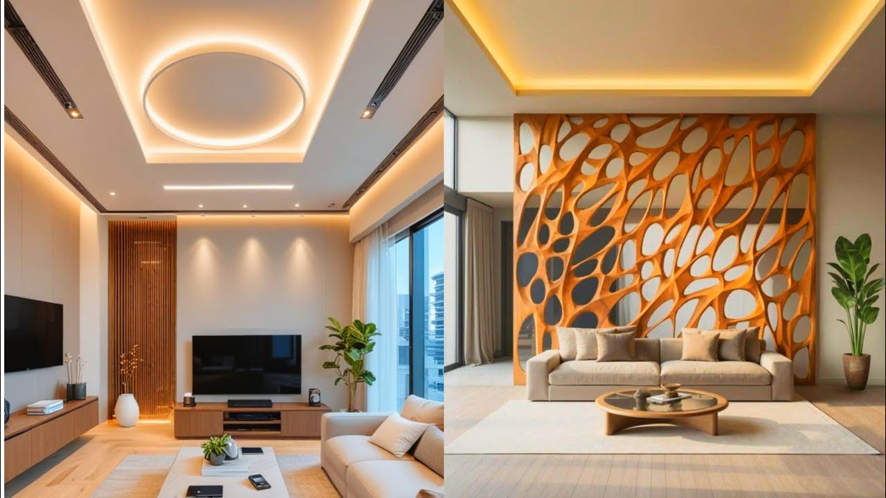 PVC False Ceiling LED Lighting Ideas | POP Ceiling Light Fan | Bedroom Gypsum Board Ceiling Lights