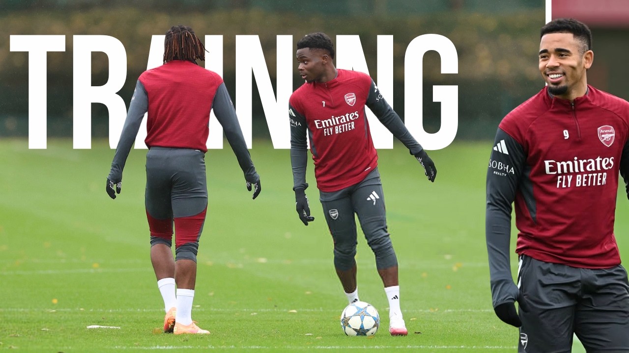 Watch Gabriel Jesus and Bukayo Saka In Intense Arsenal Training 🔥