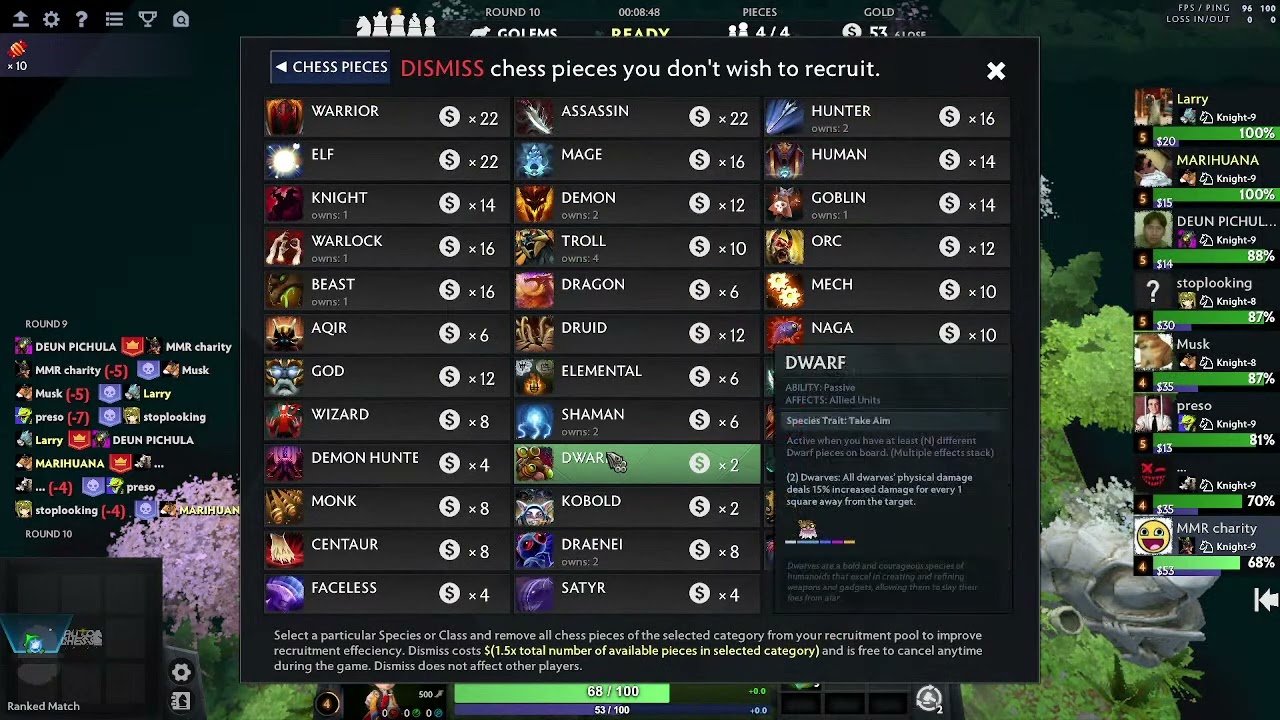 Dota 2 Autochess S41: 6 knights 4 trolls