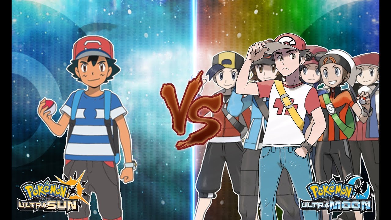Pokemon Ultra Sun and Ultra Moon: Ash Vs Red (and all main Characters)