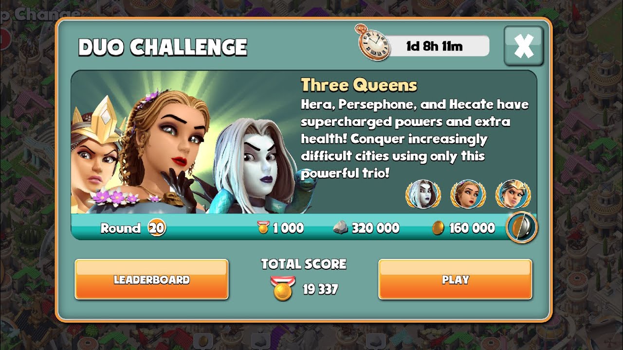 Gods of Olympus | Three Queens Challenge | Round 20 | 280+ points