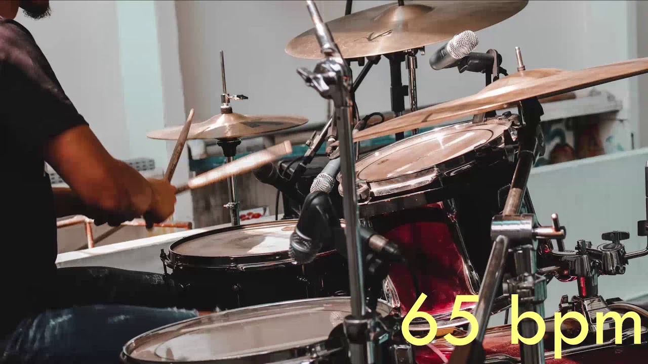 65 Bpm Drum Track Bater&iacute;a - Groove Beat Sixteenth notes