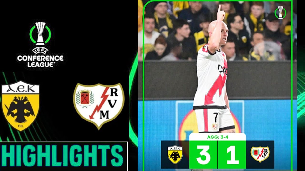 AEK Athens - Rayo vallecano 3-1 Highlights Liga de conferencias europea | &Rho;ά&gamma;&iota;&omicron; &Beta;&alpha;&gamma;&iota;&epsilon;&kappa;ά&nu;&omicron; &Alpha;&Epsilon;&Kappa; &Alpha;&theta;&eta;&nu;ώ&nu;