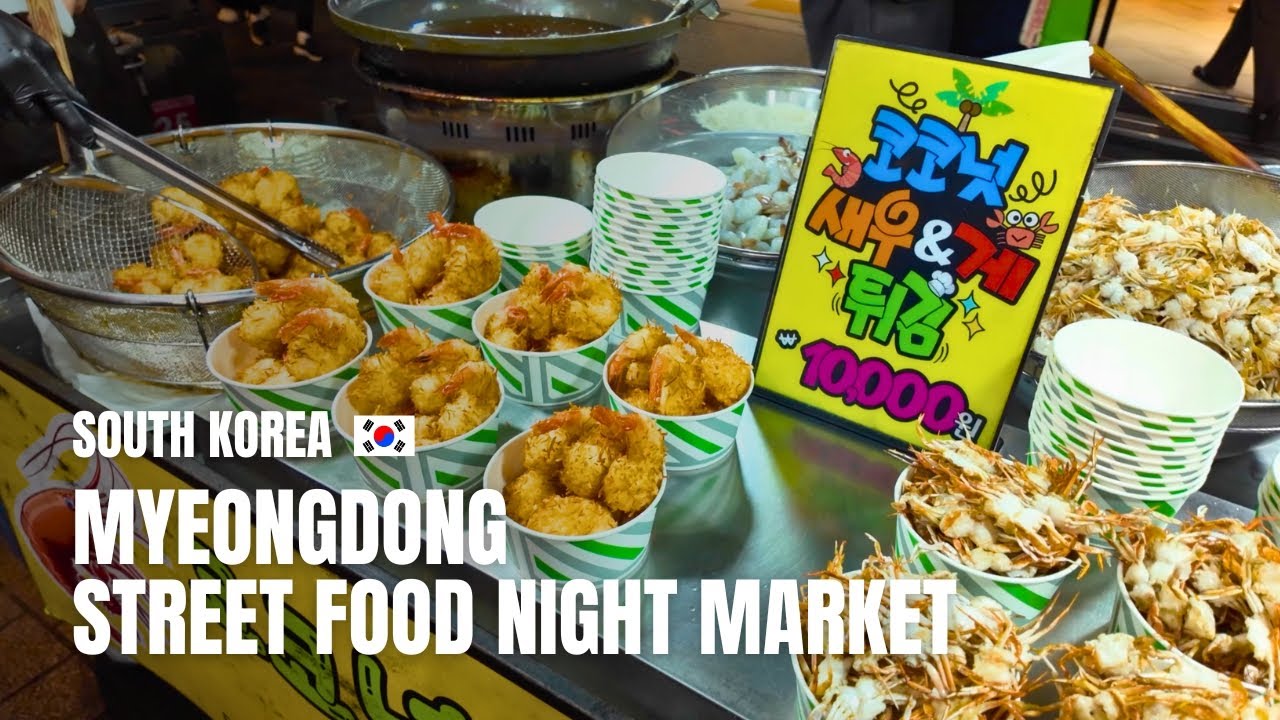 🇰🇷 [4K] Walking the Iconic Myeongdong Night Market | Food, Lights & Vibes