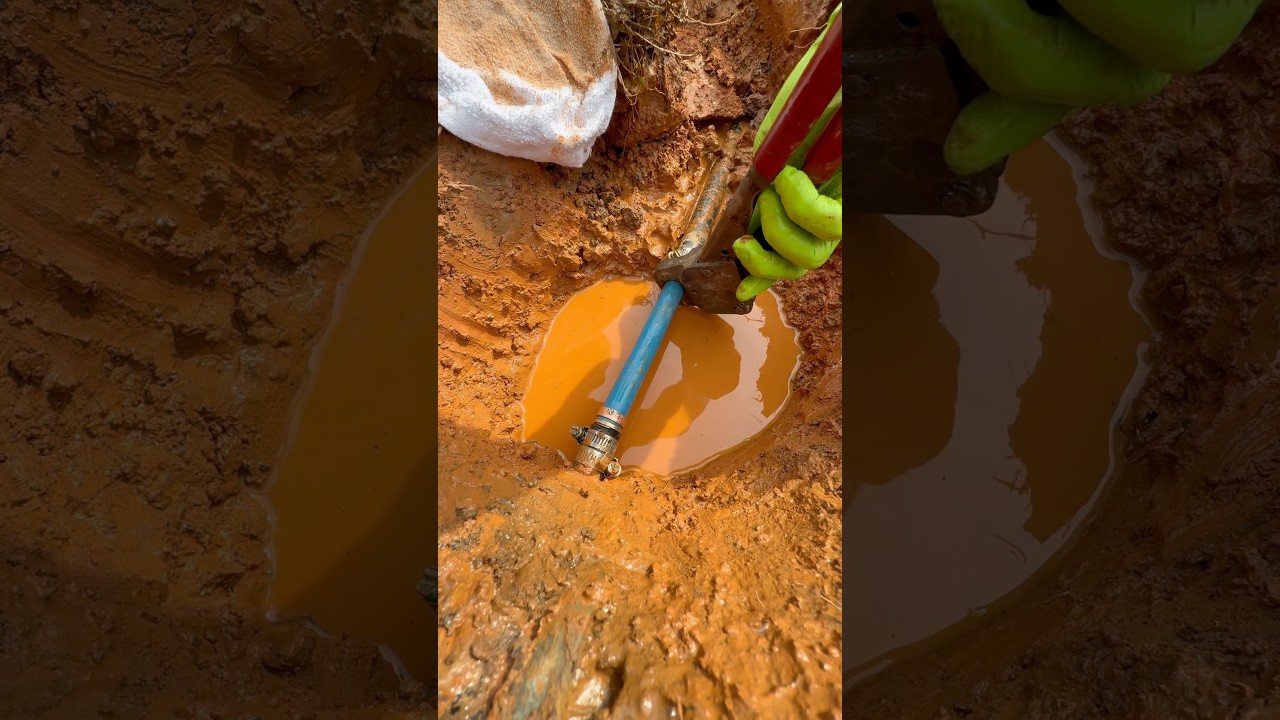 Repairing an UNDERGROUND LEAK on Black Poly 