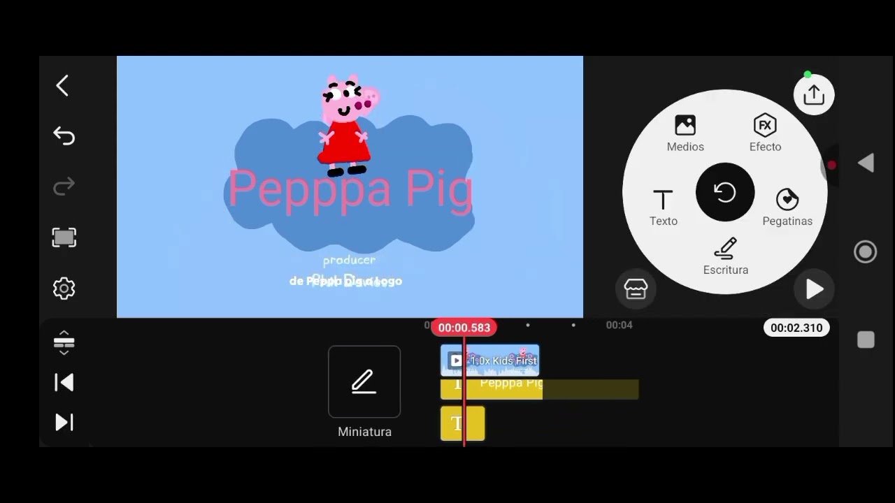 Peppa Pig en el día a Logó KineMaster De Celular 🙂😃 Dicho  @DiegoReyes-z9w  DIEGO REYES cómo la que
