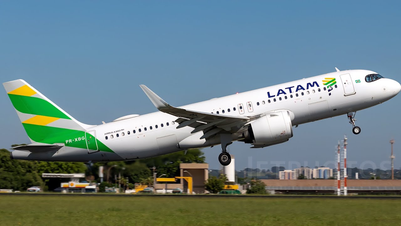 Pouso no Aeroporto de Cuiabá com o Airbus A320-271neo (PR-XBG) da LATAM Brasil 