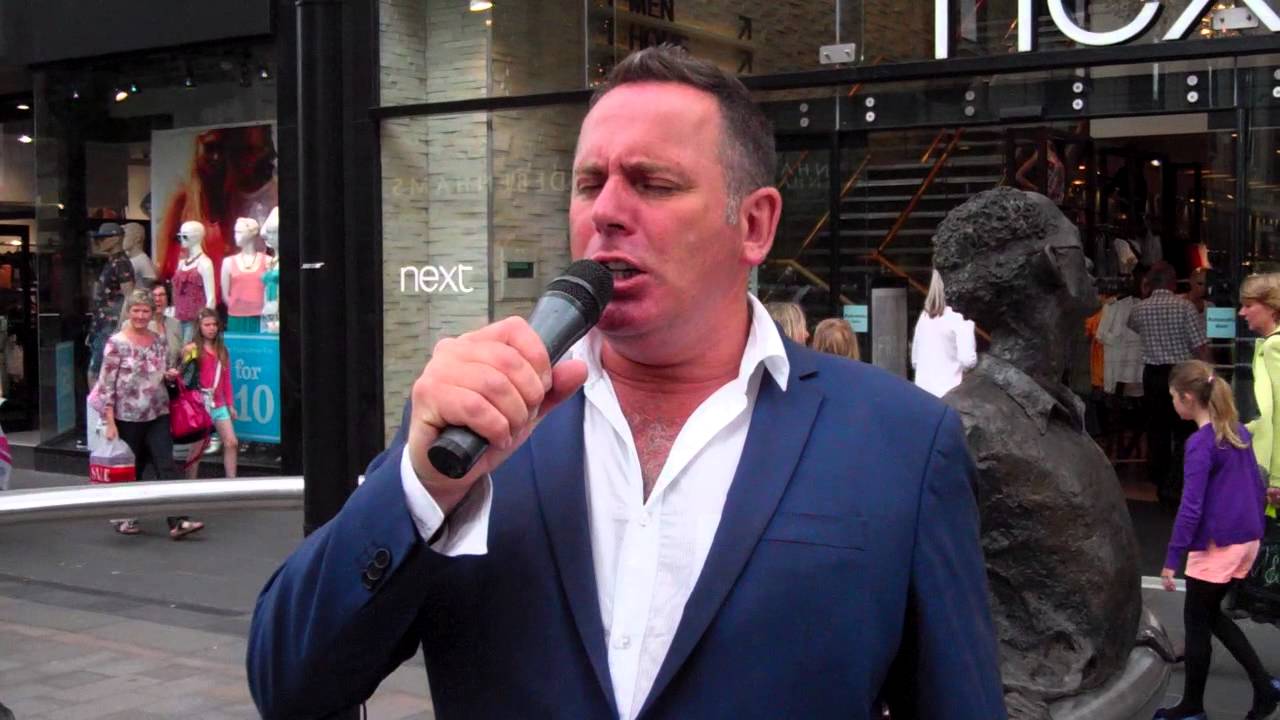 Opera Singer Singing Nessun Dorma High Street Perth Perthshire Scotland