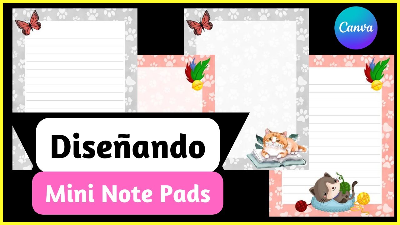 Cómo DISEÑAR hojas para NOTE PADS - MEMO PADS - BLOC DE NOTAS - LIBRETAS en Canva GRATIS