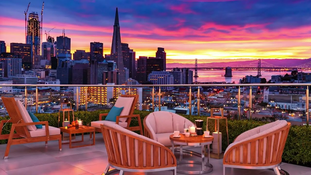 San Francisco Rooftop Jazz Ambience | Golden Hour Vibes Over the Bay