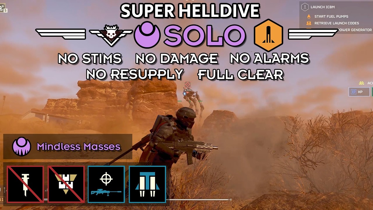 Helldivers 2 - Launch ICBM (Super Helldive Solo / No Stims, No Damage, No Resupply, No Alarms)