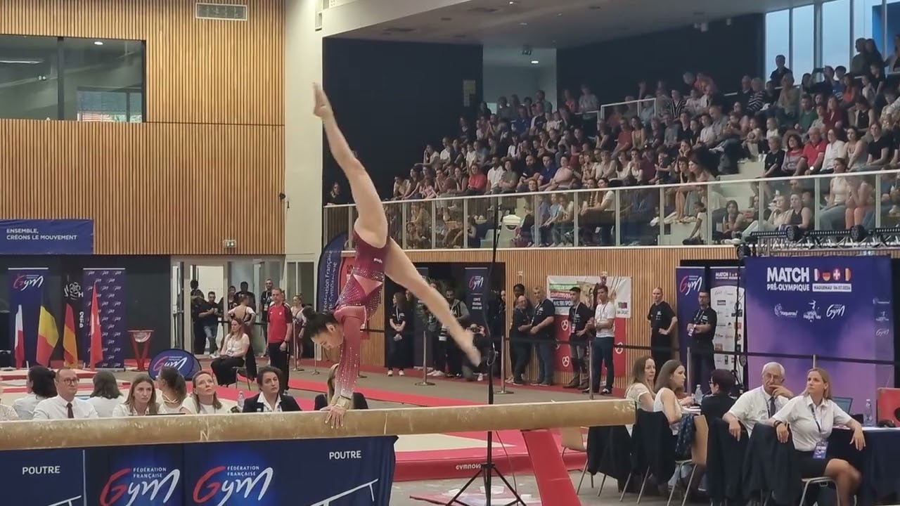 Nina Derwael (BEL) - 13,700 Beam - Pre-Olympic Match Haguenau July 2024