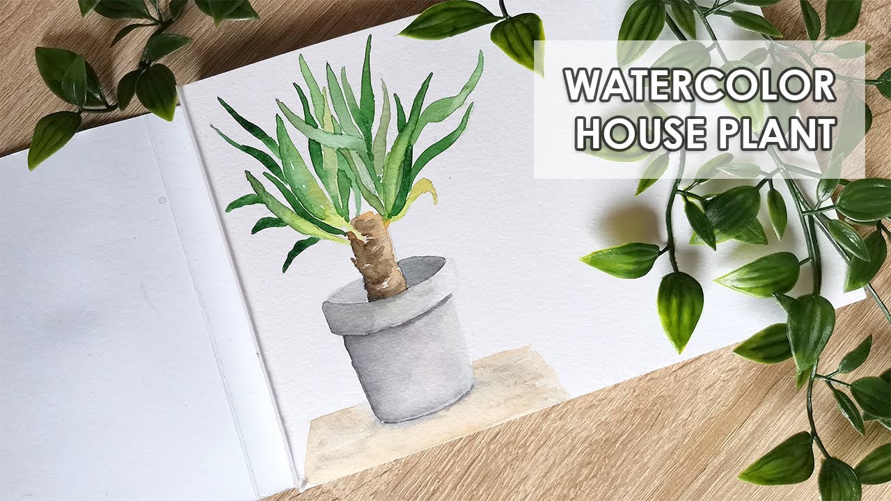 Quick & Easy Watercolor Plant - You can do it too! [Vodene boje - biljka]