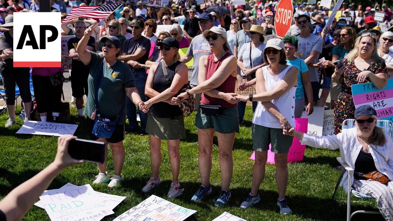 Protesters hold 'Hands Off!' rally against Trump and Elon Musk in Charlotte