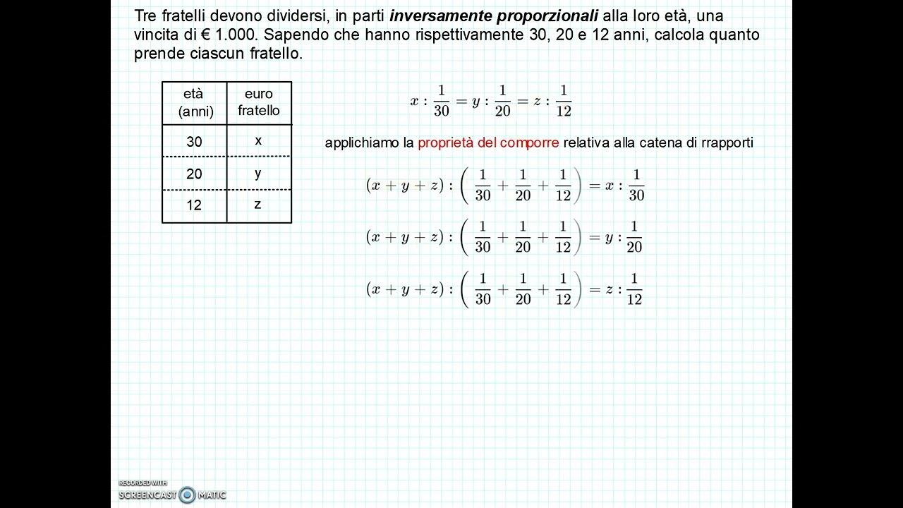 Problema di ripartizione semplice inversa