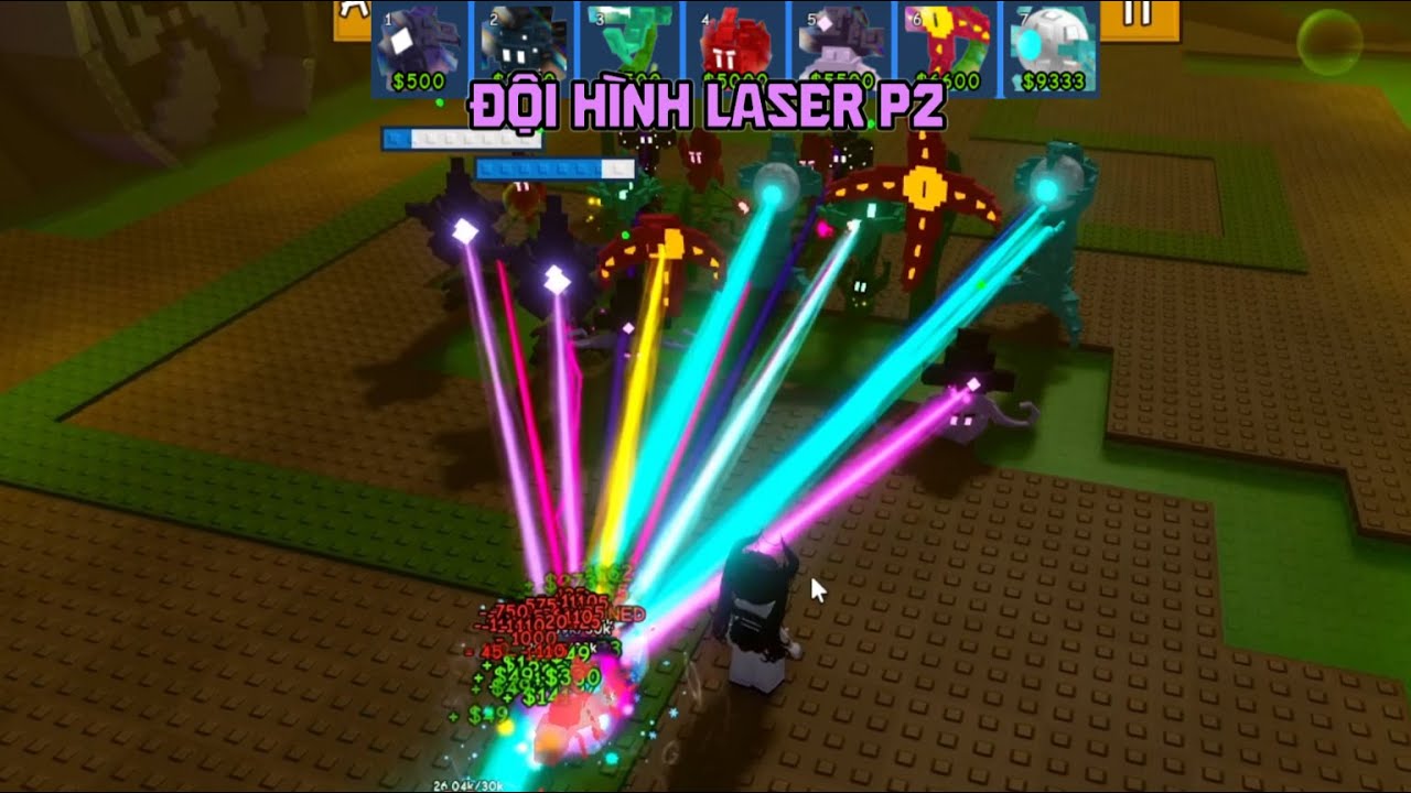 Đội hình laser siêu khỏe trong garden tower defens p2 | [roblox]