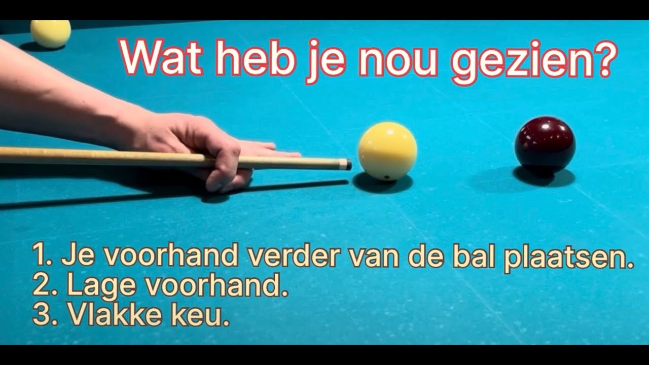 Juiste voorhand en keu voering bij trekstoten