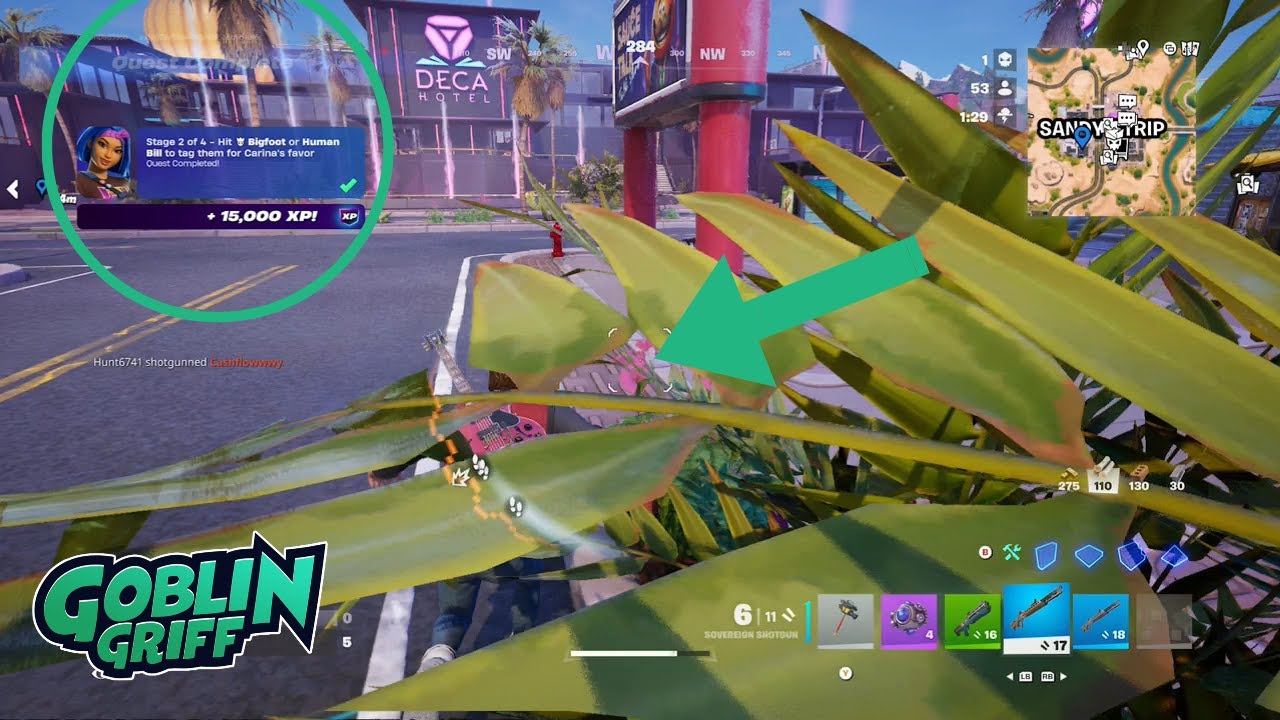 How to Hit Bigfoot or Human Bill to tag them for Carina's Favor | Fortnite