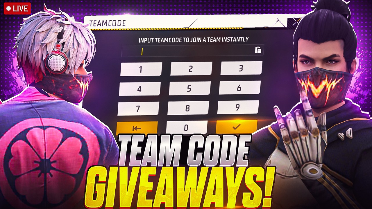 FREE FIRE LIVE CUSTOM ROOM GIVEAWAY | FF LIVE TEAM CODE GIVEAWAY | FF LIVE GIVEAWAY DJ ALOK |FF LIVE