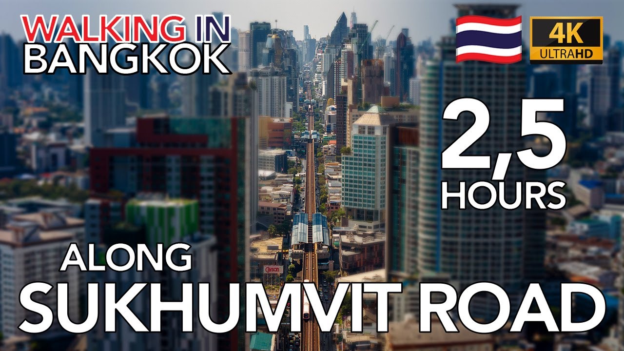 🇹🇭 Bangkok: 2,5 HOURS ALONG SUKHUMVIT RD in One Take! Siam - Nana - Asok - Udom Suk | DJI POCKET 3