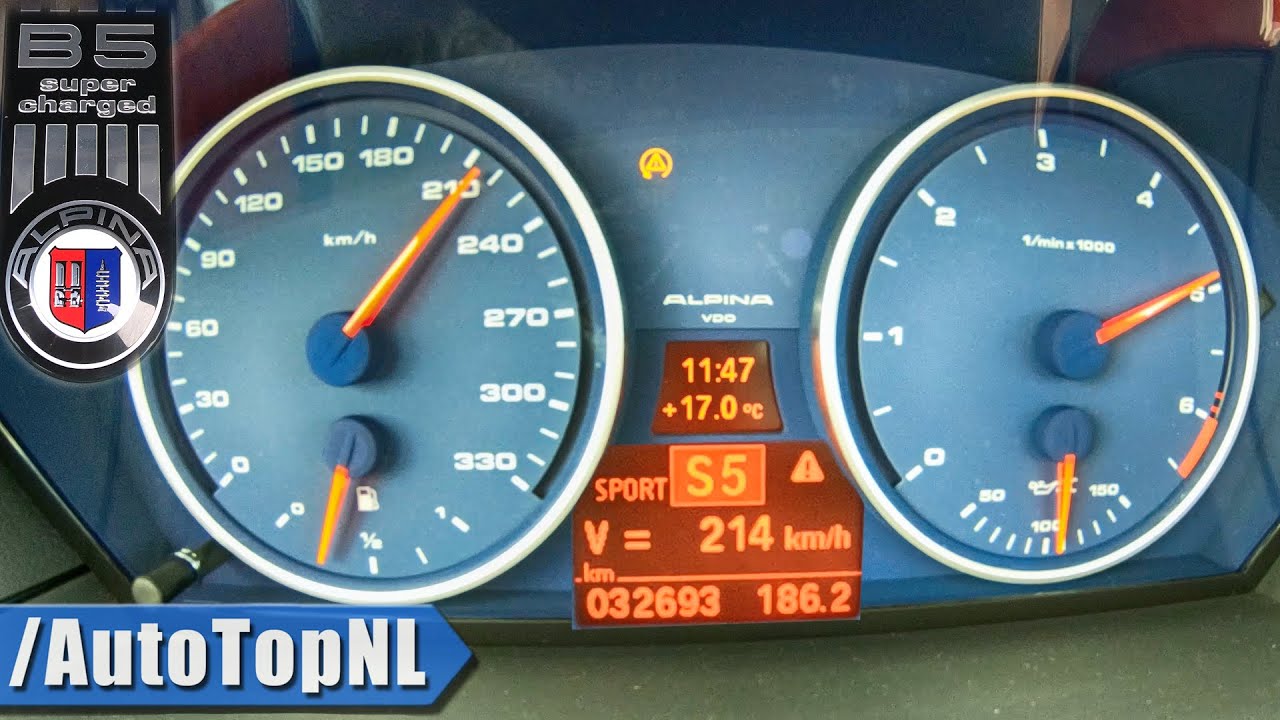 ALPINA B5 S 530HP ACCELERATION 0-214km/h DRAGY GPS by AutoTopNL
