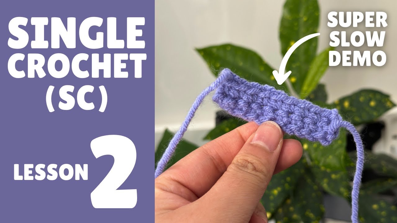 How to do a single crochet (sc) for ABSOLUTE beginners: Slow demo crochet stitch #beginnercrochet