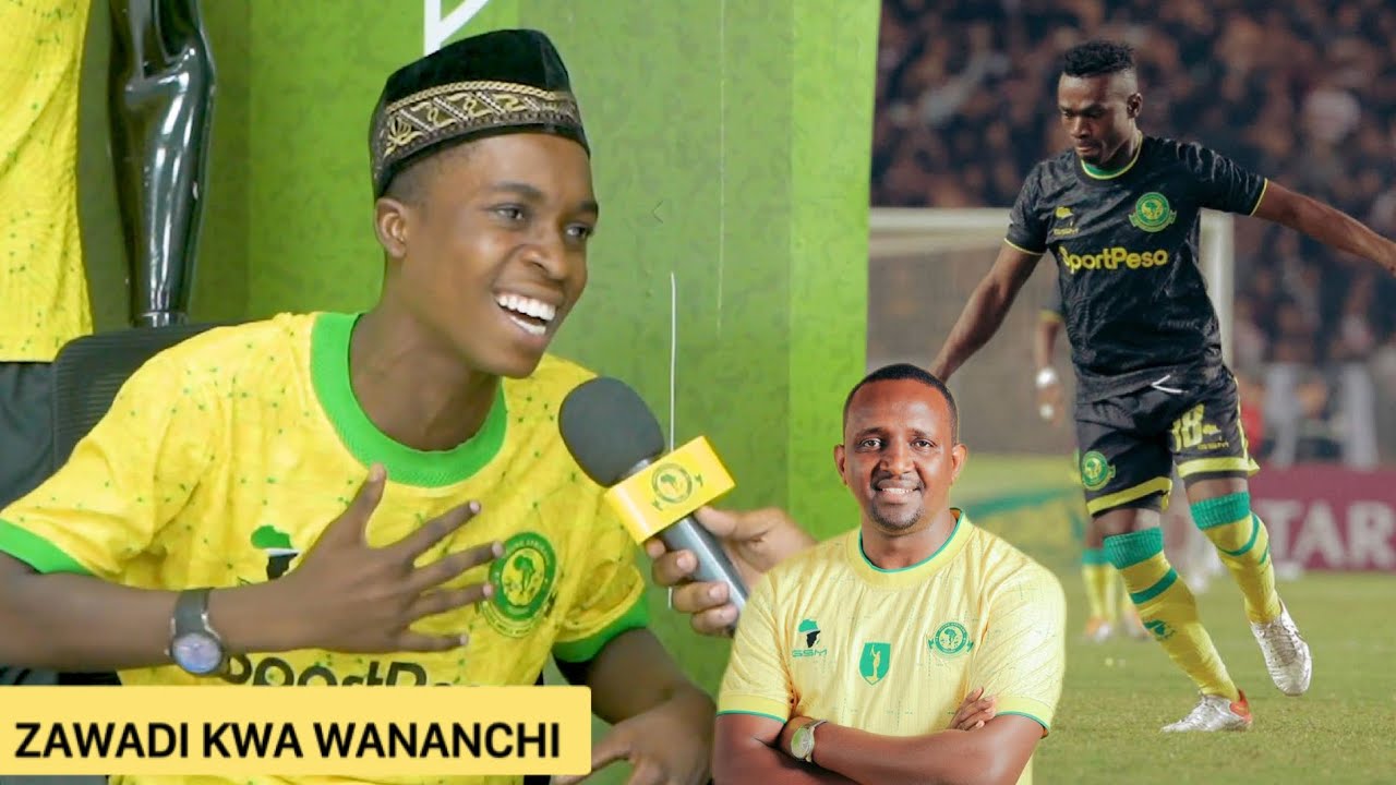 MWANANCHI ATOA ZAWADI YA SHAIRI KWA SURE BOY NA RAIS ENG. HERSI BAADA YA KUWAFUNGA CLUB AFRICAIN.