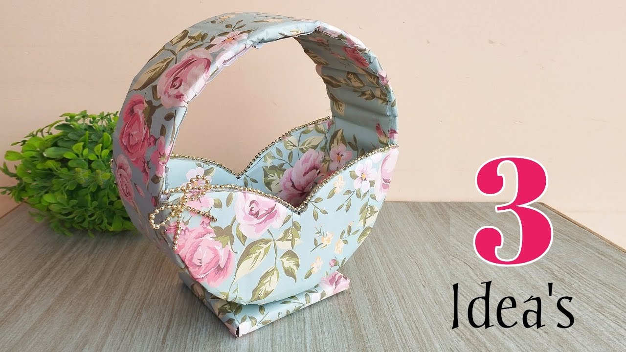 3 Beautiful Basket making idea's | Recycling Waste material into useful crafts |