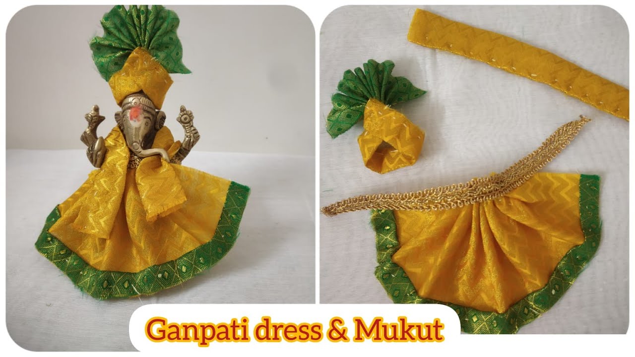 भगवान गणपतिजी के लिए पोशाक बनाना/सिलना|| Dress making/stitching for lord Ganpati||