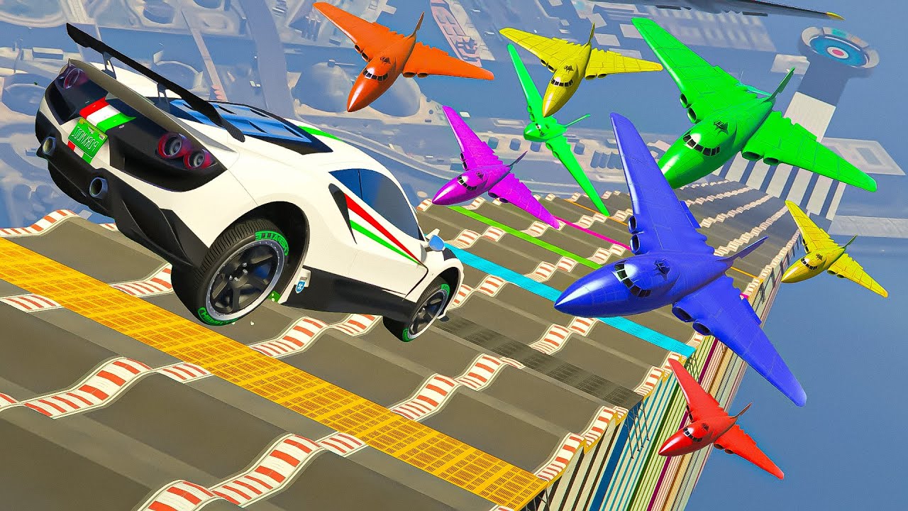 MEGA RAMPA TUTTI CONTRO DI ME 10 VS 1 !!!! 🐷GARE🐷 GTA 5 ONLINE
