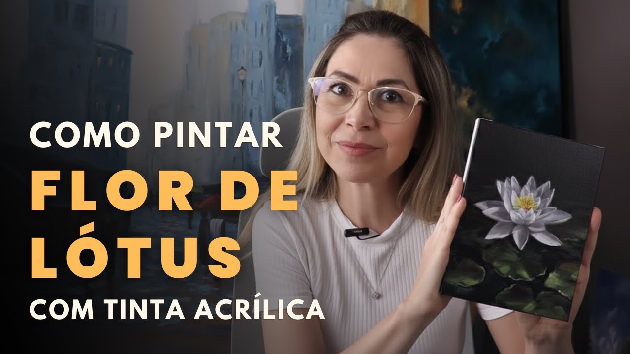 Como pintar uma flor de lótus | Pintura em Tela | Jane Bernardelli