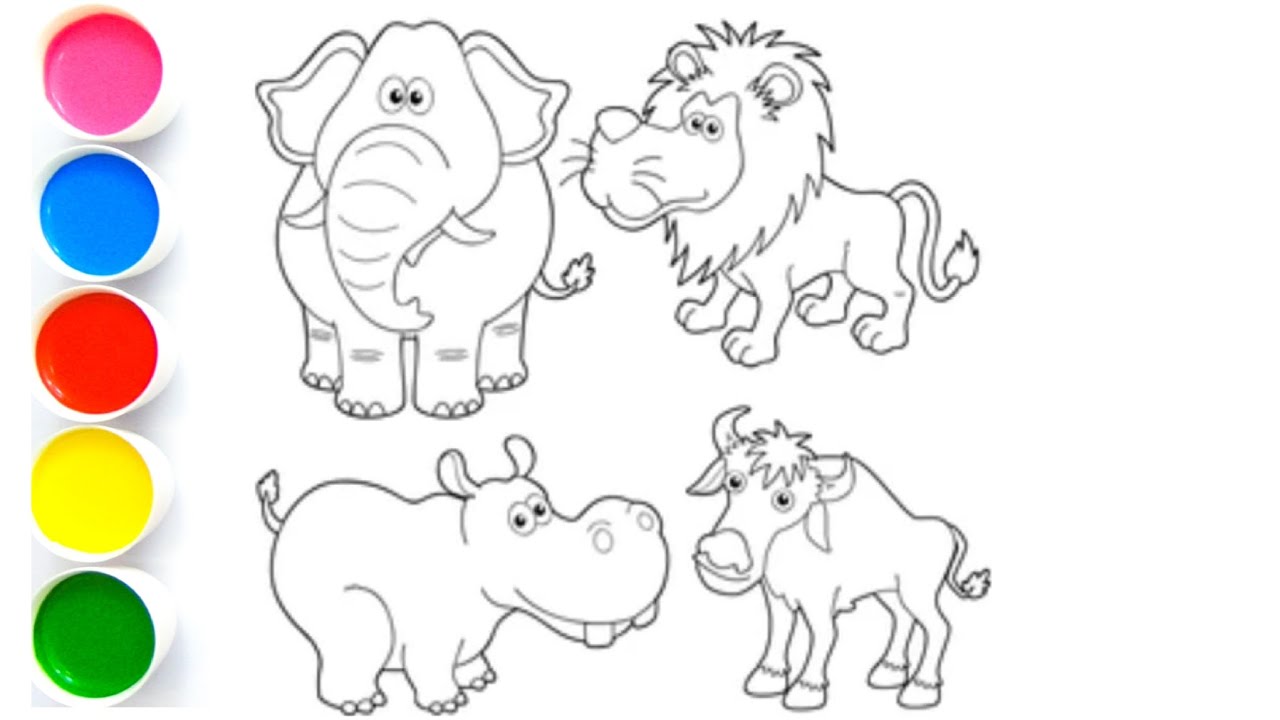  4 cartoon wild Animals drawing in a easy way step by step#drawing #drawing4kids #easydrawing 