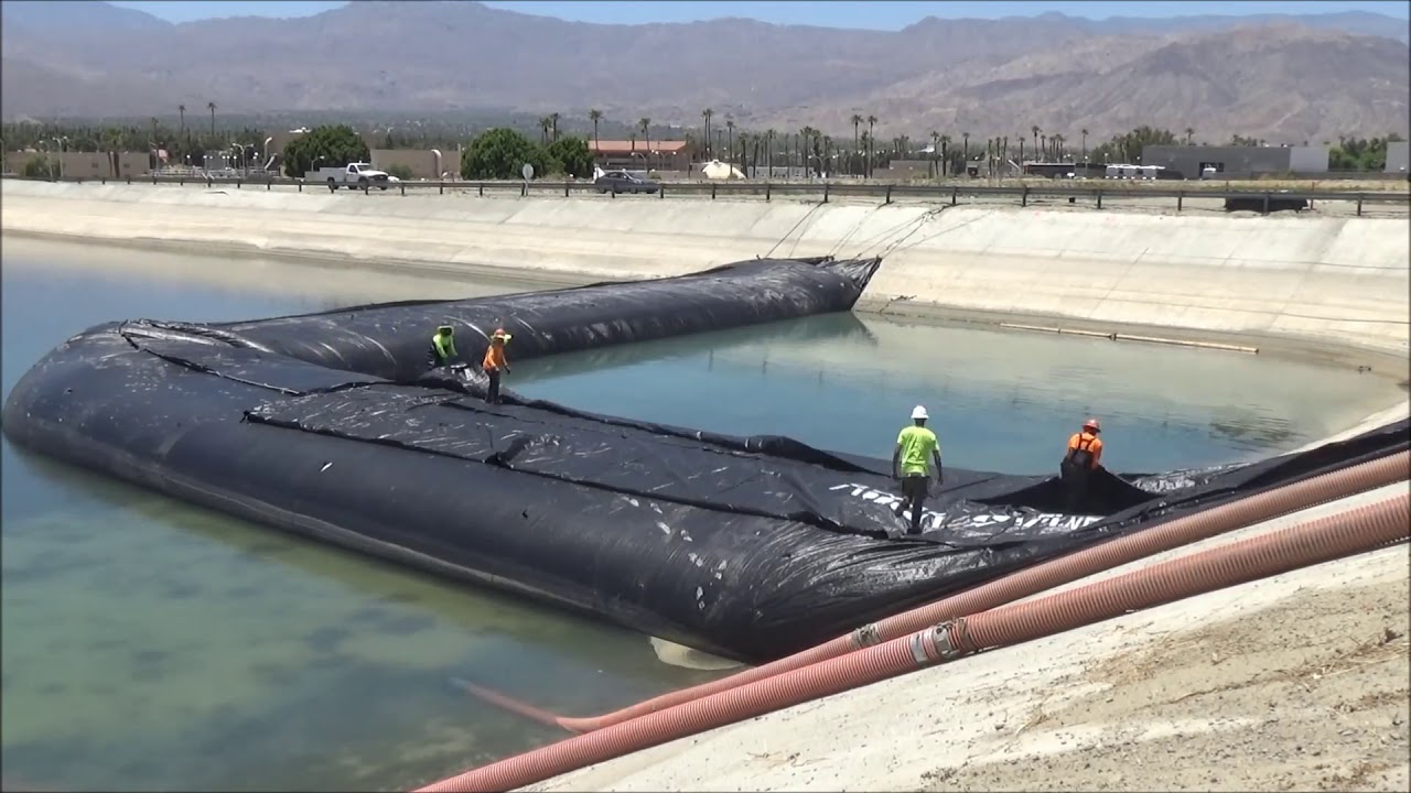 Palm Desert Pond Isolation with 12ft and 8ft AquaDam