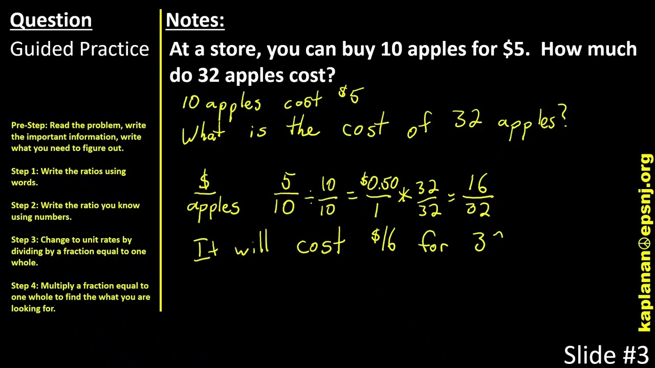 Solving Unit Rate Problems 6th 5 7