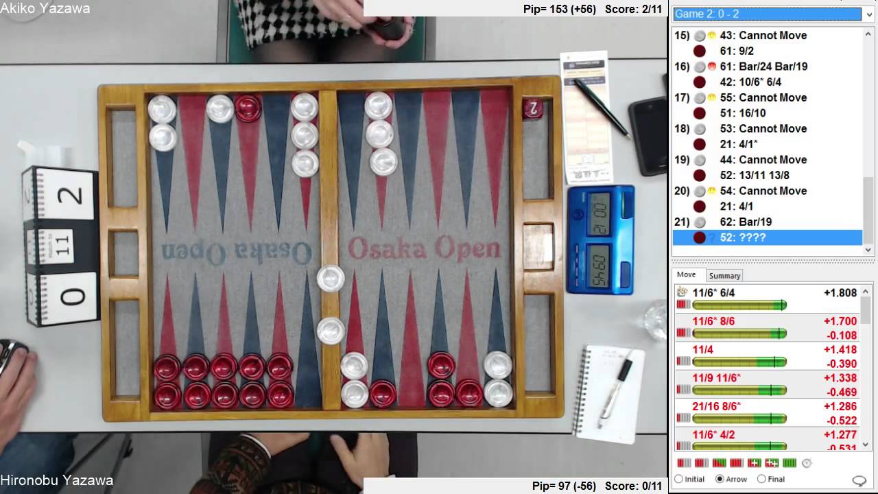 Akiko Yazawa vs Hironobu Yazawa 11 pts 2014 Osaka Open