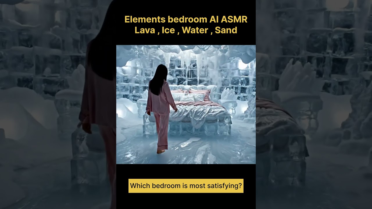 [ AI ASMR ] All elements beds - Water ,  Ice , Lava , sand 🛌 #aiasmr #relax #relaxing