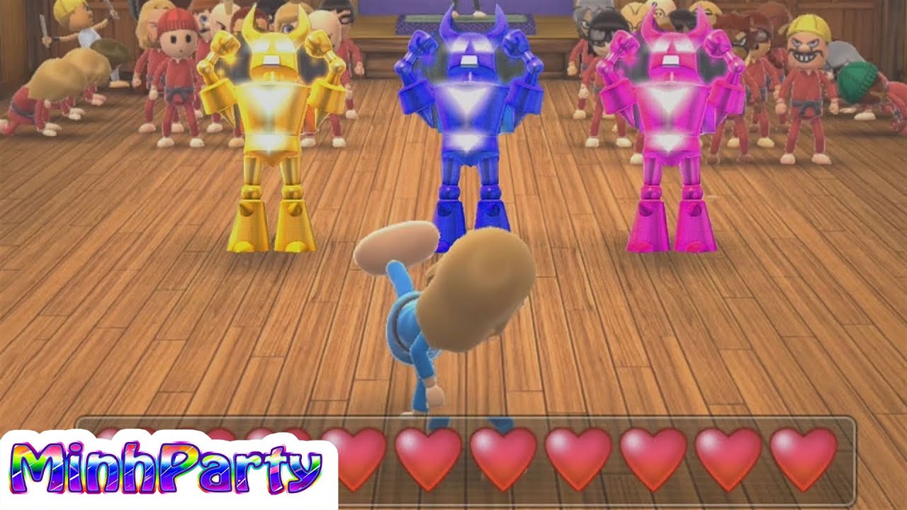 Wii Party U Minigames Gameplay Dojo Domination #60 @MINH PARTY U