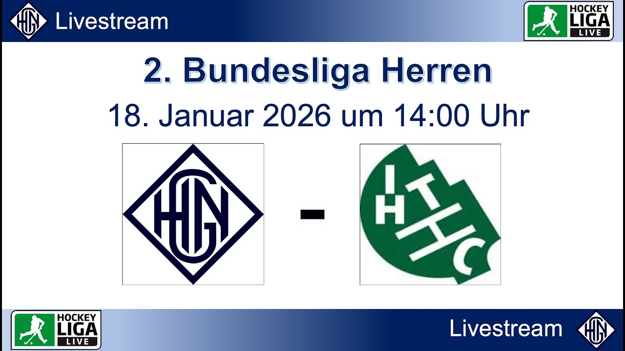 HGN.Live - HGN vs. HTHC  - 2. Bundesliga Herren - 18.01.2026 - 14:00 Uhr