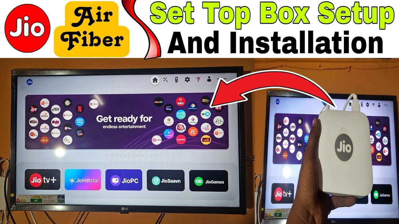 Jio Airfiber Set Top Box installation | Jio Airfiber Set Top Box Review | Channel & OTT connect TV