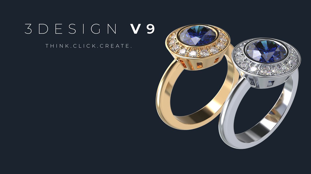 3DESIGN V9 | Tutorial case: Sapphire Rail Setting Ring