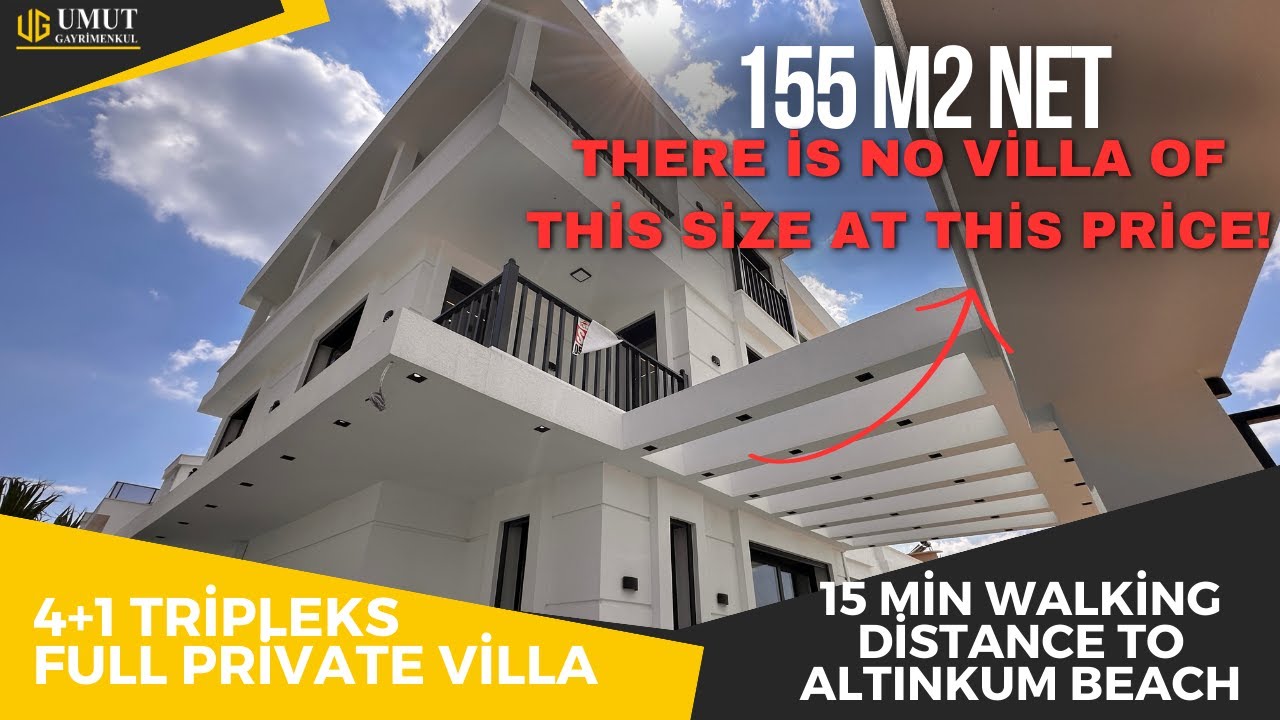 There is no 155m2 Fully Private 4+1 Villa at this Price!  walking distance to Altinkum Beach