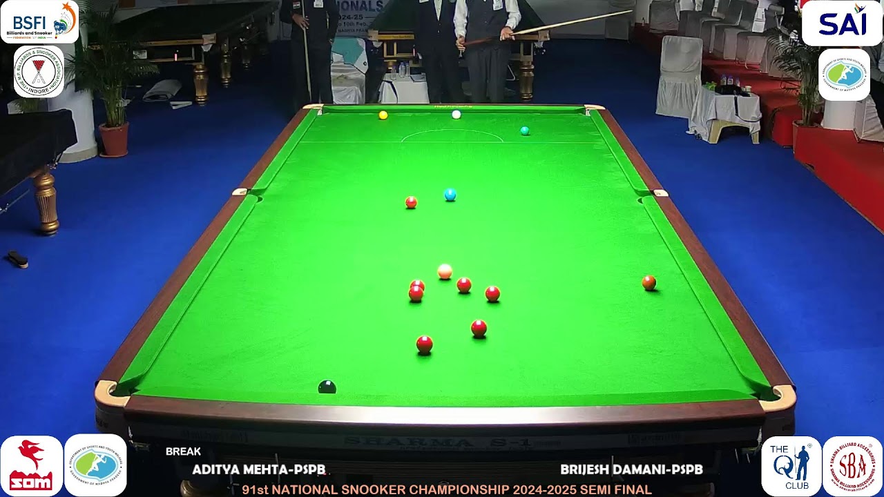 ADITYA MEHTA-PSPB v/s BRIJESH DAMANI-PSPB 91st NATIONAL SNOOKER CHAMPIONSHIP SEMI FINAL