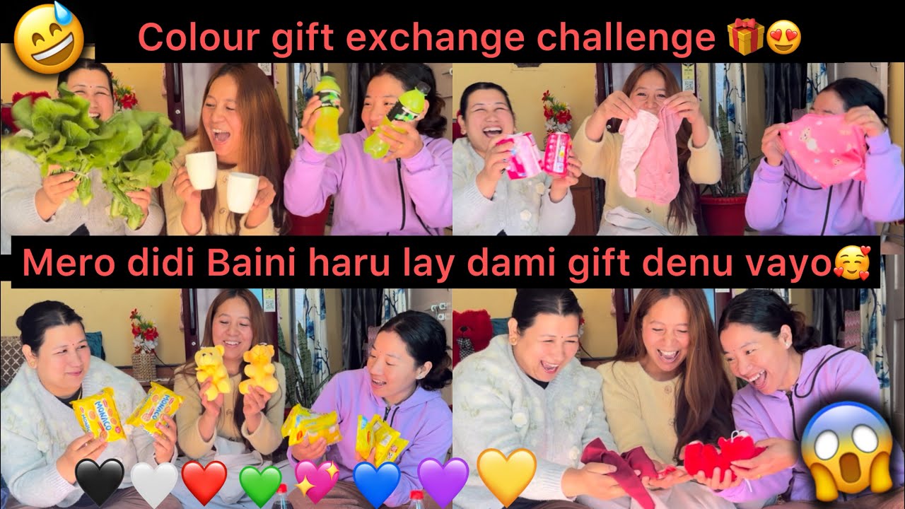 Color gift exchange 🎁// underwear 🩲 gift exchange 🫣🤣// TSHERINGVLOG 