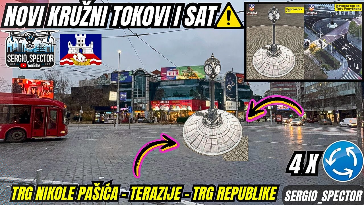 Trg Republike dobija NOVI KRUŽNI TOK I SAT, Trg Nikole Pašića Beograd i 3 Nova kružna toka Terazije
