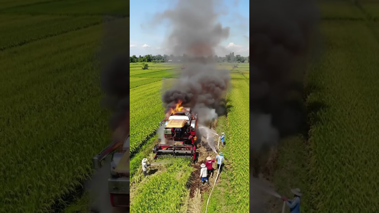 akibat kelalaian operator komben terbakar. ( video buatan AI)