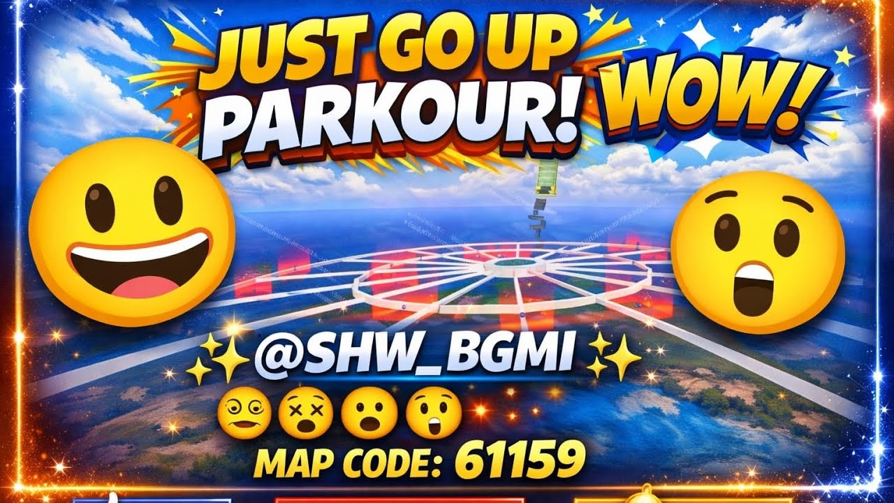 👉  JUST GO UP PARKOUR 🔥 CODE : 61159 💯 #bgmi  #gaming#parkour #video #shortsvideo #pubgmobile🔔💬👍
