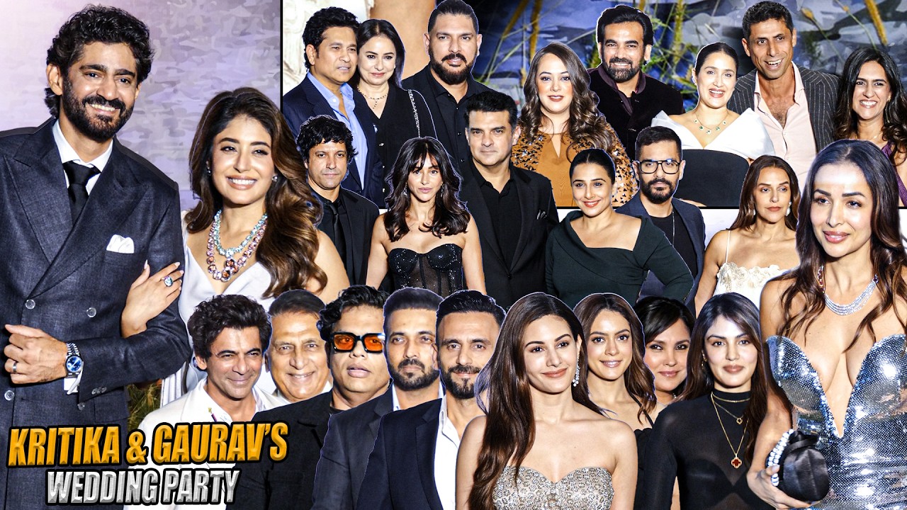 Malaika, Sunil Grover, Sunil Gavaskar, Sachin & Yuvraj at Kritika Kamra & Gaurav Kapur Wedding Party