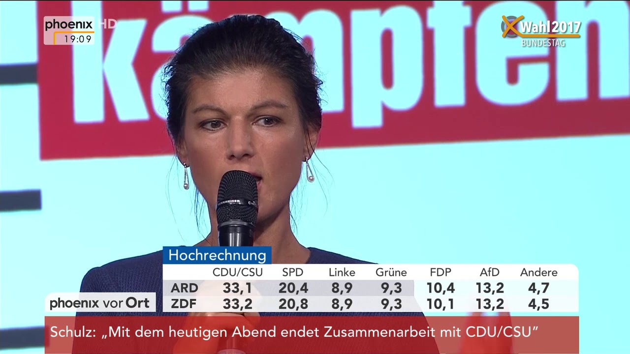 Bundestagswahl 2017: Rede von Sahra Wagenknecht und Interview mit Katja Kipping vom 24.09.2017