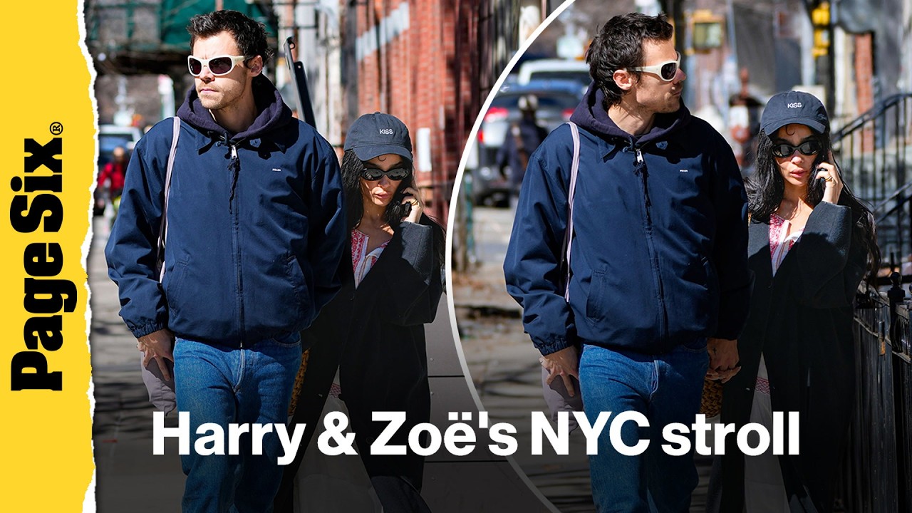 Harry Styles and Zoë Kravitz hold hands during a stroll in NYC