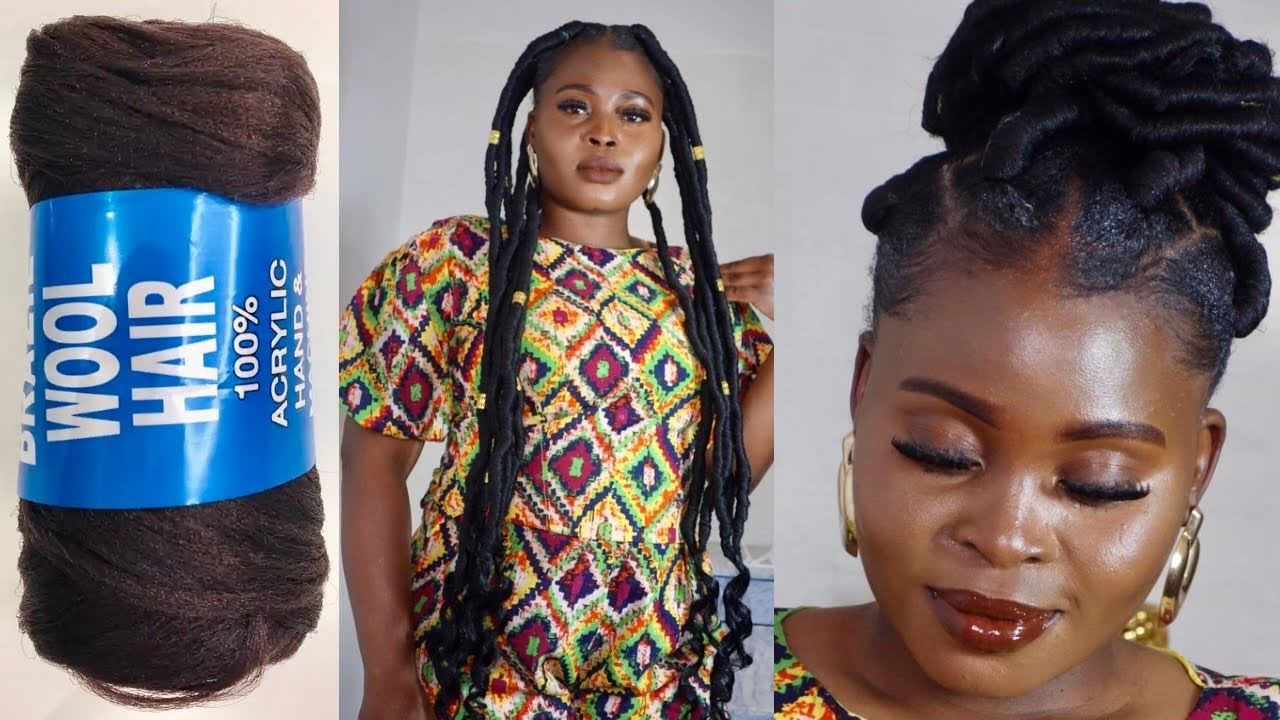 DIY jumbo faux locs using brazilian wool / locs with curls